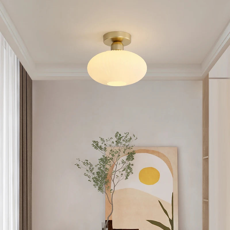 plafonnier nordique en verre simple luxe américain - vue 4 sur 14