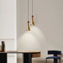 Moderne Pendelleuchte aus schwarzem und goldenem Kupfer für den Innenbereich
