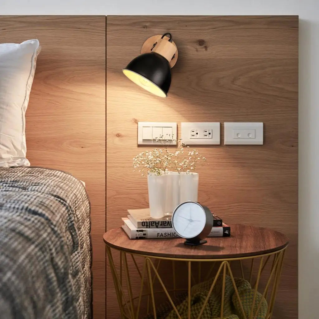 applique murale nordique en bois avec tête directionnelle - vue 10 sur 23