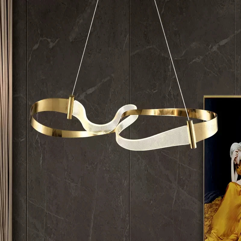 2024 Modern Design Ribbon LED Chandeliers Lighting For Living Room Study Bedroom Restaurant - vue 2 sur 8
