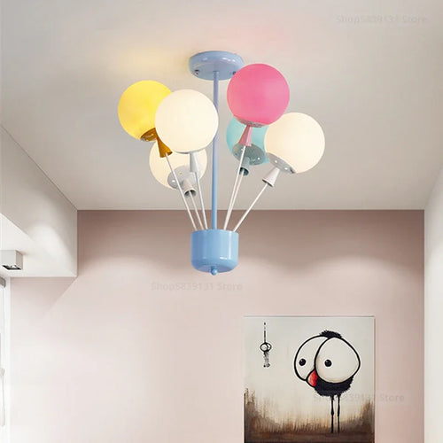 suspension moderne led ballon dessin animé pour enfants
