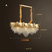 lustre moderne en cristal avec pampilles et led