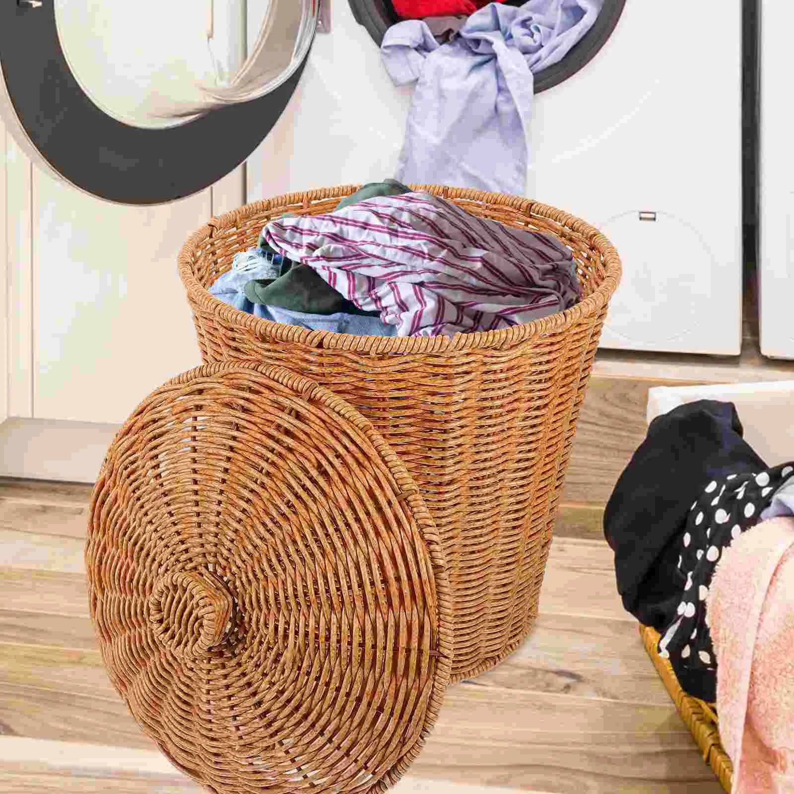 panier de rangement en osier pour vêtements et déchets - vue 8 sur 7