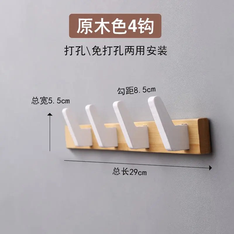 portemanteaux muraux en bois massif pour vêtements suspendus - vue 7 sur 10