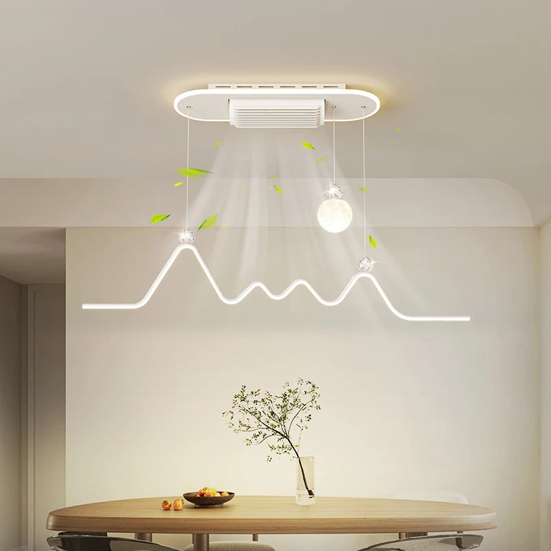 ventilateur de plafond sans feuilles avec éclairage moderne ultra-mince - vue 6 sur 12