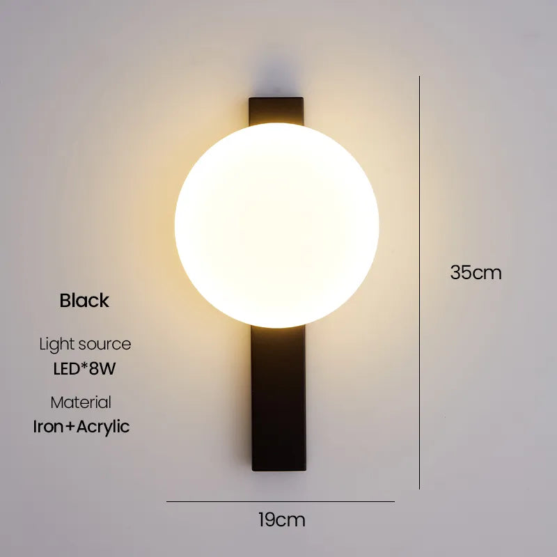 Applique murale boule LED moderne