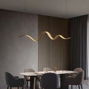 Moderner LED-Kronleuchter aus Kupfer mit Wellen-Design
