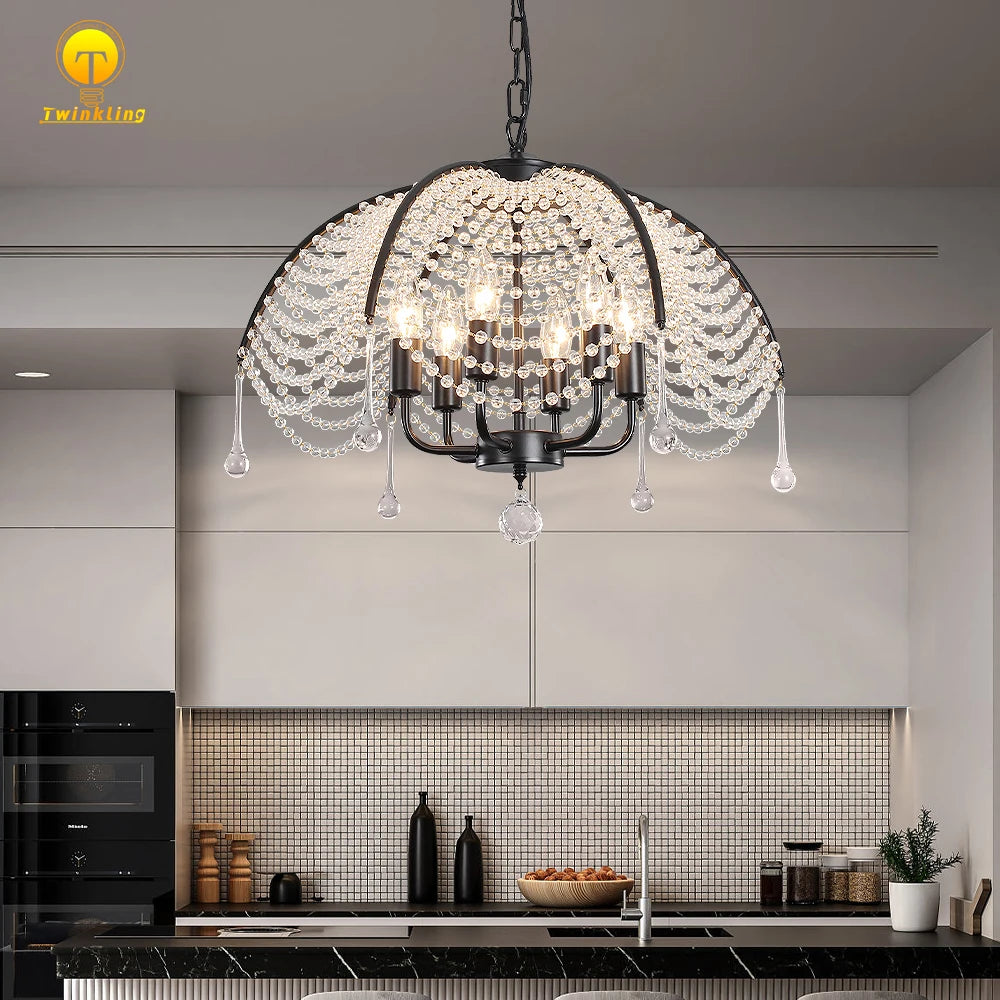 lustre moderne en cristal pour décoration intérieure élégante et lumineuse - vue 2 sur 8