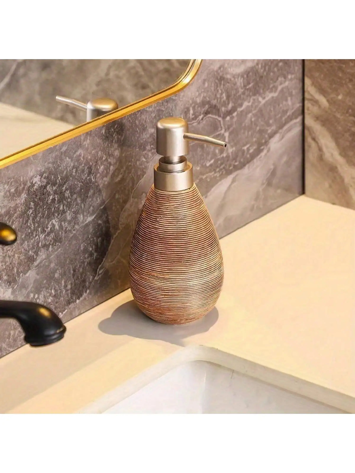 Creative Retro Style Ceramic Push-Type Soap Dispenser With Pump,  Hand Soap Bottle, Suitable For Bathrooms Kitchens And Toilets - vue 11 sur 11