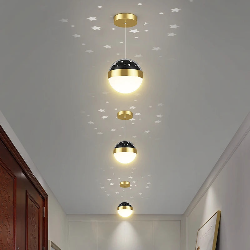 suspension boule led étoilée pour décoration intérieure et extérieure - vue 3 sur 9