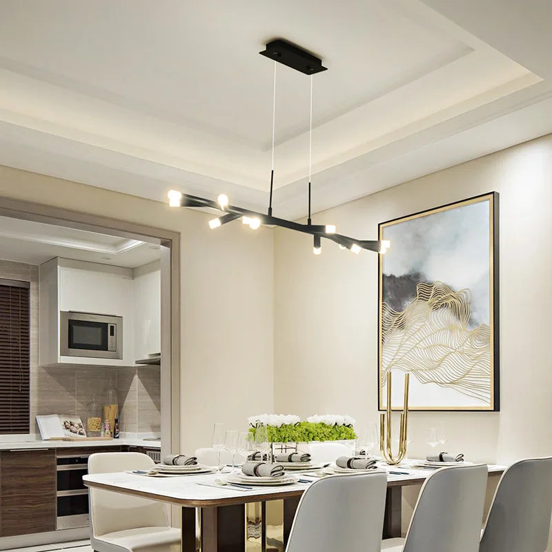 lustre moderne à LED pour décoration intérieure nordique - vue 6 sur 9