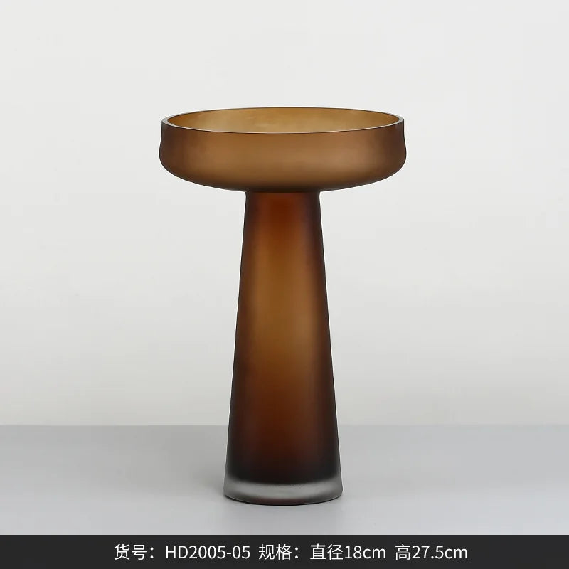 vase en verre givré pour décoration intérieure fleurs séchées et hydroponique - vue 9 sur 12