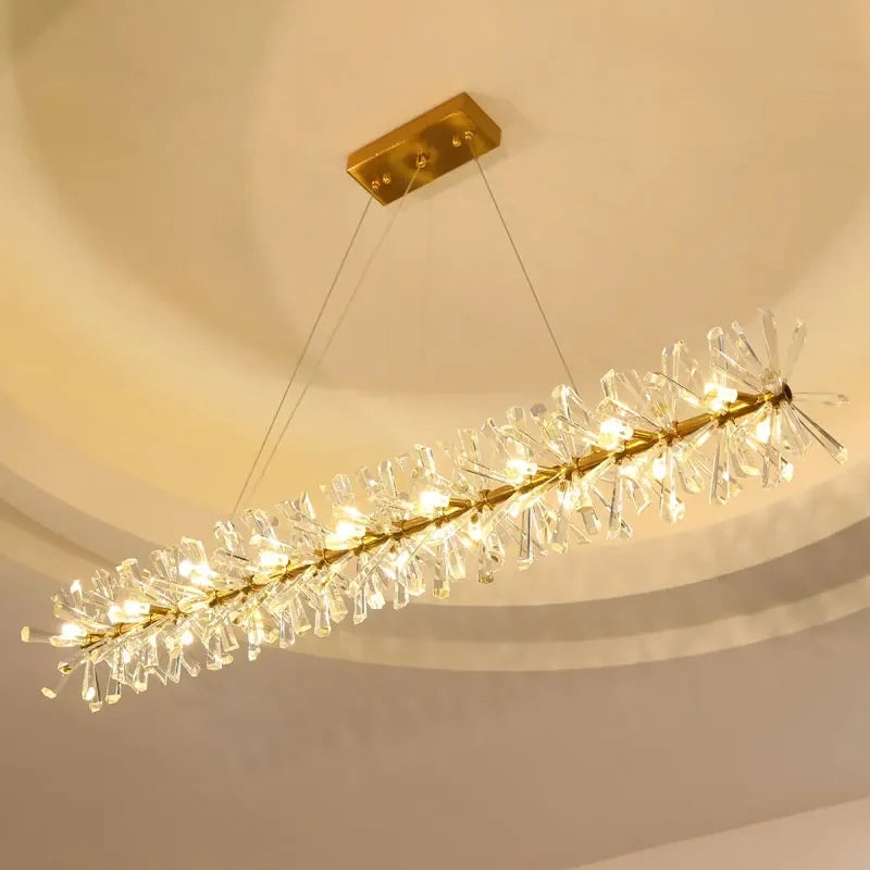 Lustre en cristal de fleur moderne Suspension lustres LED de luxe pour salon 60 80 100 cm anneaux suspendus suspension - vue 11 sur 16