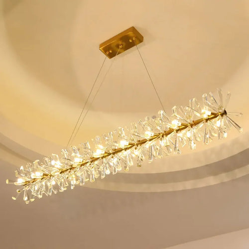 lustre en cristal moderne avec anneaux suspendus led de luxe