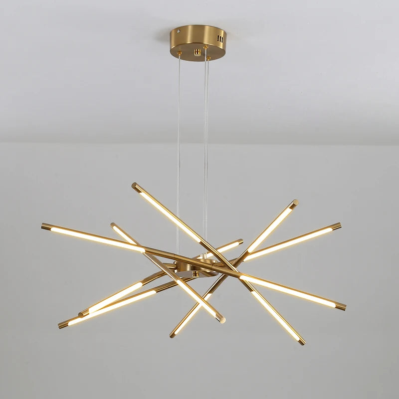 Lustre Nordique LED Lampe pour La Maison Salon Salle À Manger Cuisine Chambre Moderne Noir Or Loft Villa Luminaire Suspendu - vue 4 sur 10