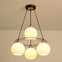 Lustre LED en cristal à trois têtes rondes