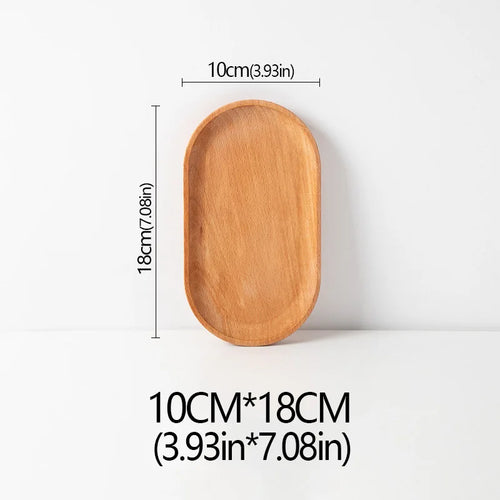Wood Beech Plate Fruit Plate Oval Pallet trays decorative Candy Rectangular Dessert Dinner Tableware Tray, Kitchen Accessories - vue 14 sur 16