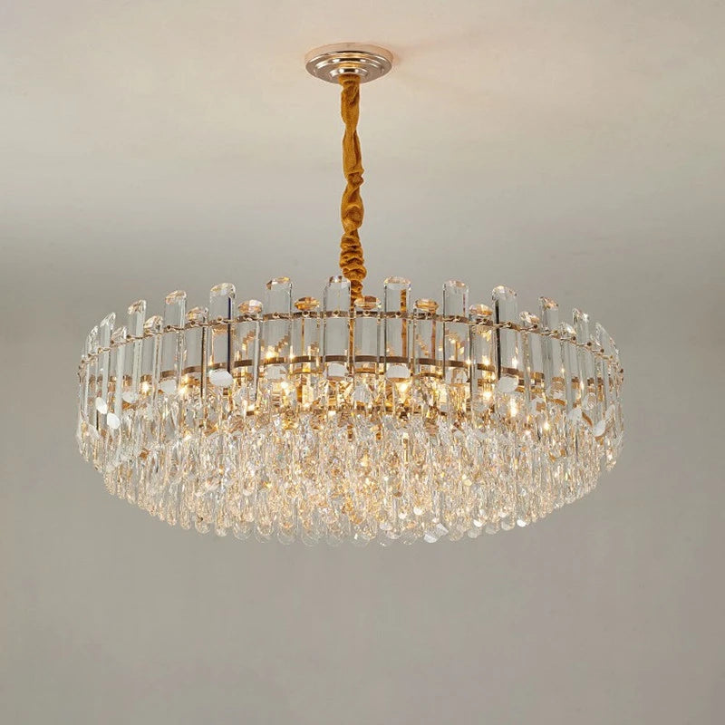 lustre en cristal k9 luxe avec lampe led décoration intérieure élégante - vue 3 sur 5