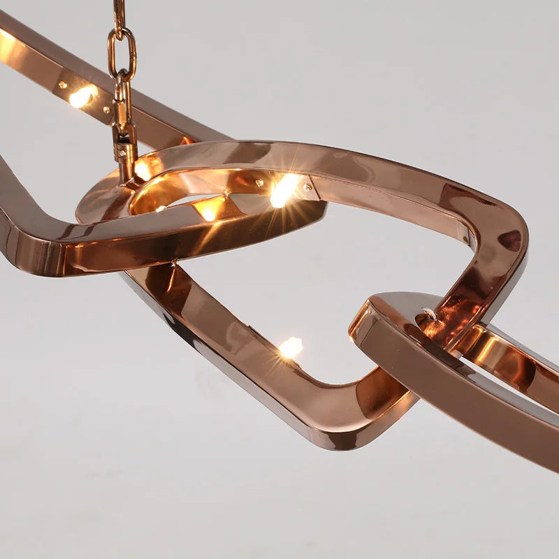 lustres de luxe en acier inoxydable pour restaurant et bar - vue 5 sur 5