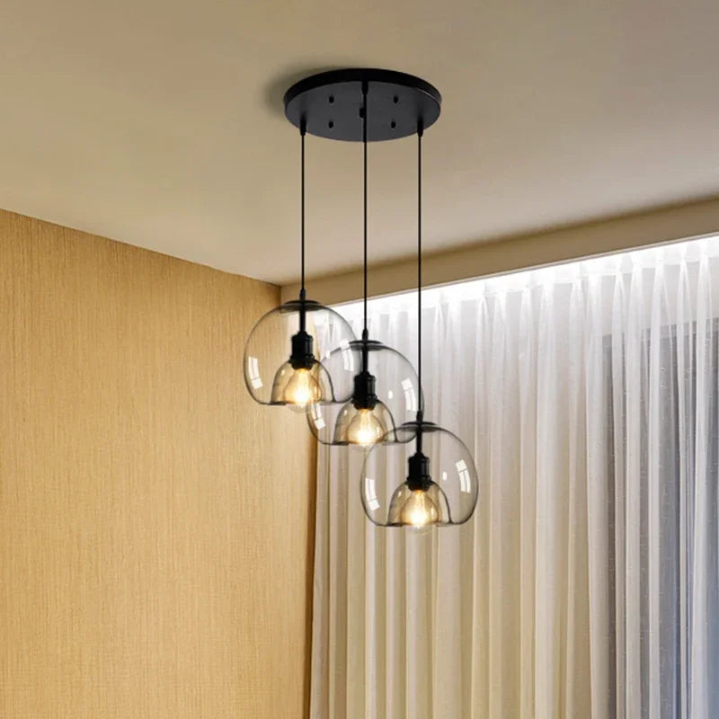 Suspension boule en verre design moderne décoratif intérieur - vue 4 sur 12