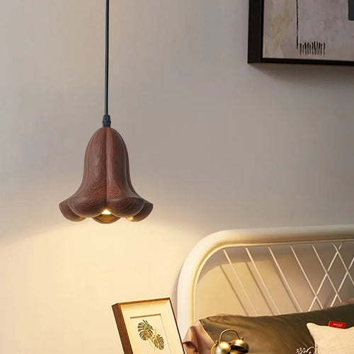 lustre en bois de noyer fait à la main décoration moderne nordique