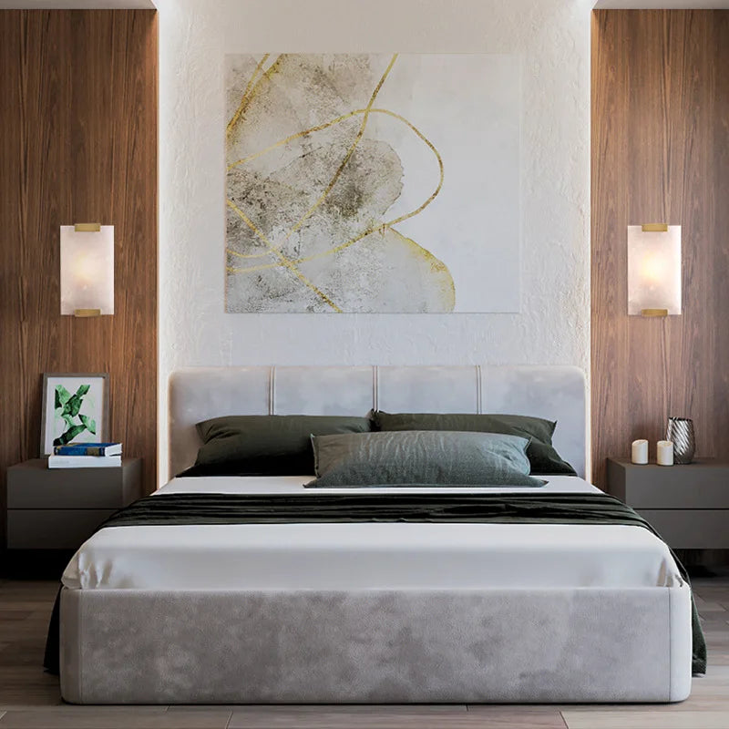 applique murale led en marbre et cuivre pour intérieur moderne - vue 5 sur 16