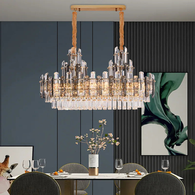 Ovaler LED-Kronleuchter aus Kristall dimmbar Trend 2022 - vue 6 sur 11