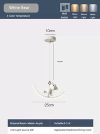 suspension led enfant chambre dauphin ours