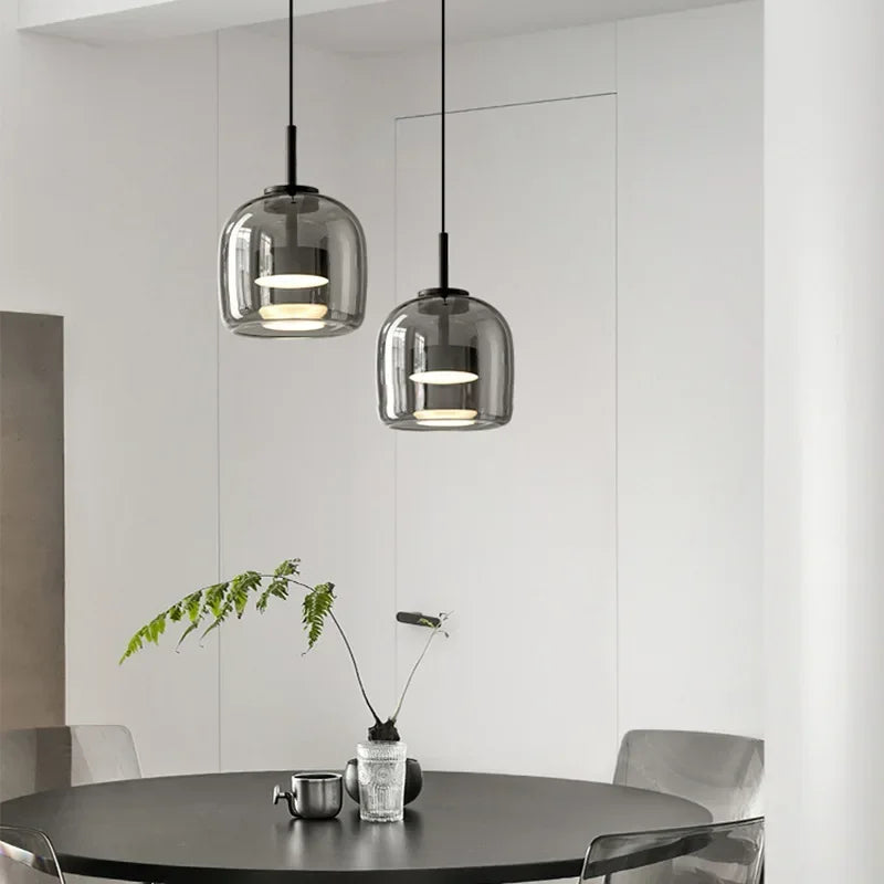 lustre led en verre moderne de luxe pour maison simple - vue 4 sur 24