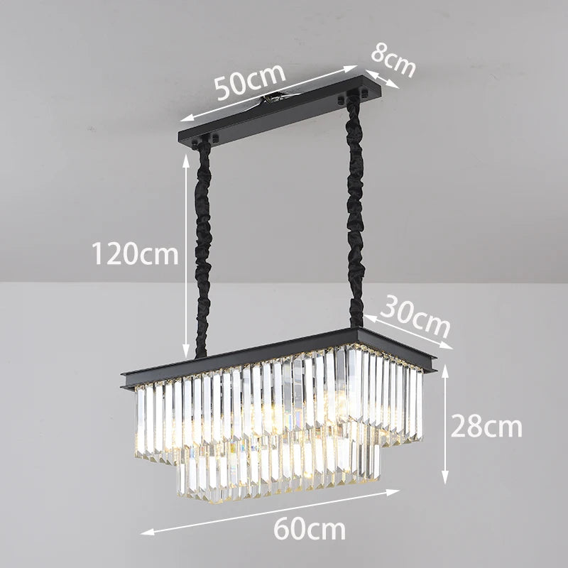 lustre suspendu en cristal luxe avec lampes rondes en fer doré - vue 6 sur 7
