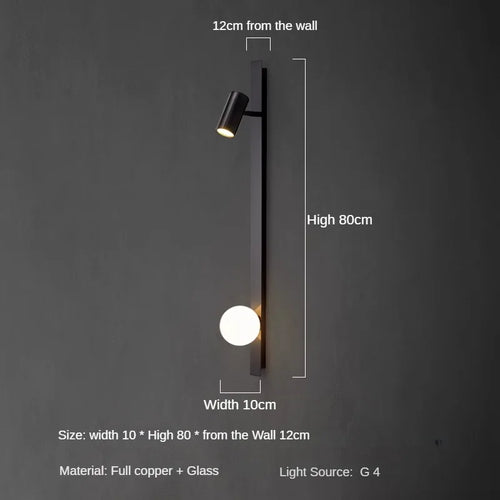 applique murale en cuivre avec bande led minimaliste luxe
