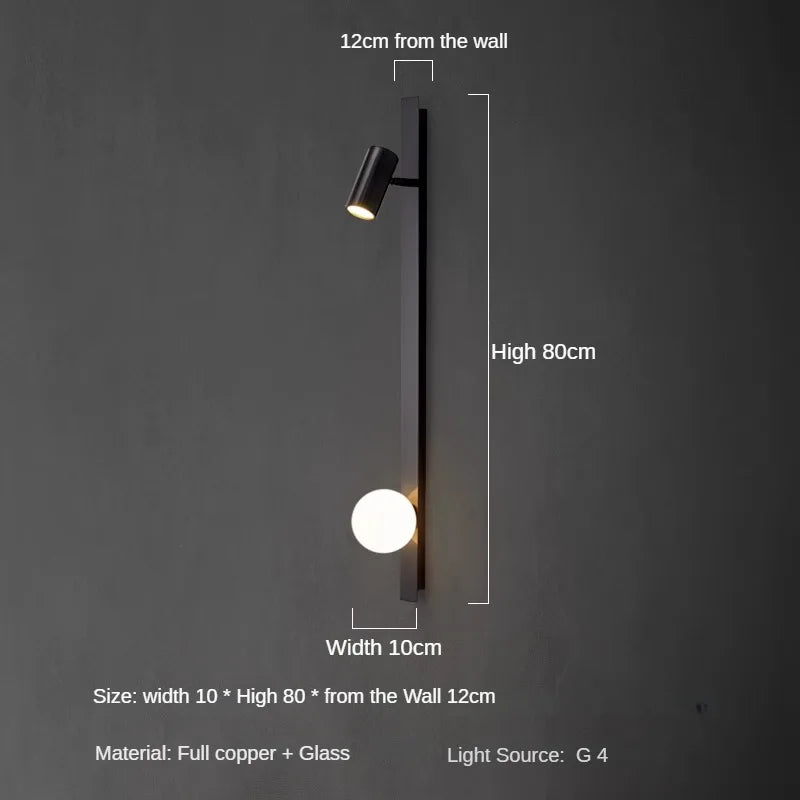 applique murale en cuivre avec bande led minimaliste luxe - vue 8 sur 8