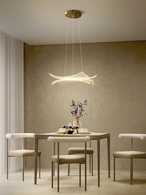 lustre en acrylique luxe créatif avec éclairage led décoratif