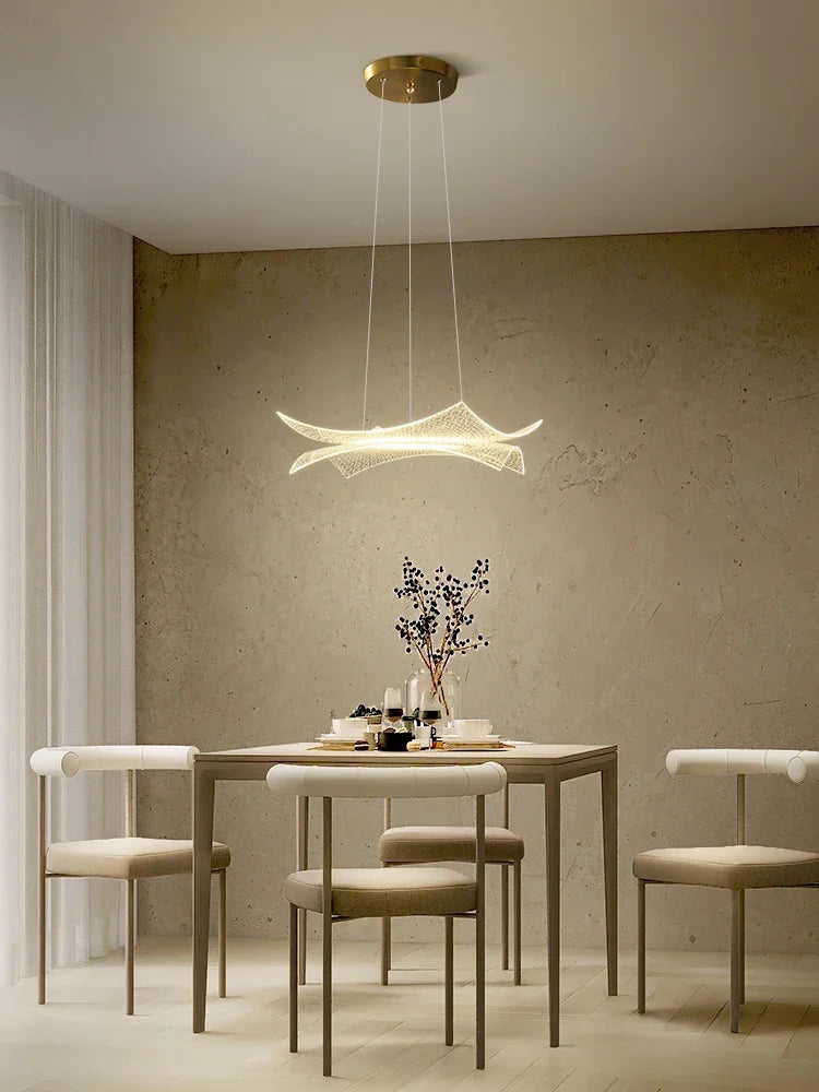 lustre en acrylique luxe créatif avec éclairage led décoratif - vue 5 sur 8