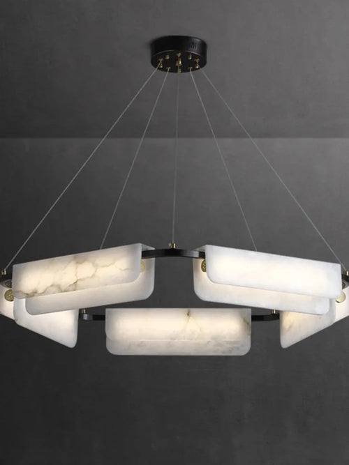 Kronleuchter aus echtem Marmor und Kupfer moderner Design-Leuchte - vue 2 sur 11