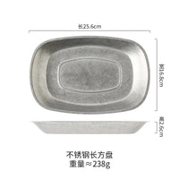 Assiette plate métal inox style industriel camping western