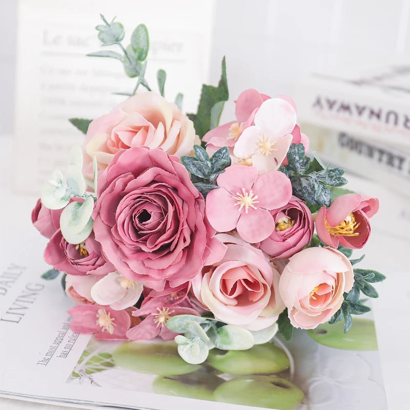fleurs artificielles soie pivoine hortensia décoration mariage bouquet - vue 38 sur 40