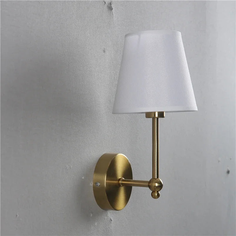 applique murale led rétro américaines couvertes de lin luxueuses - vue 7 sur 8