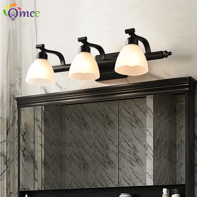 OMEE applique murale LED moderne AC90-260V applique murale salle de bains Vintage miroir lumières luminaire applique noir Bronze éclairage - vue 2 sur 12
