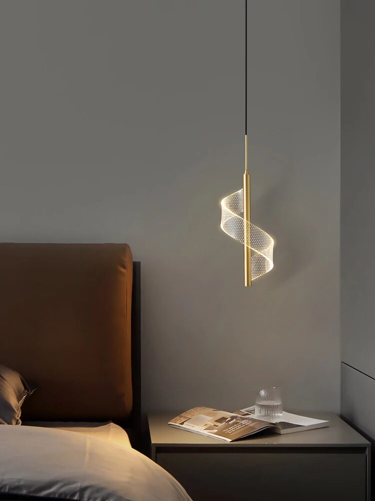suspension cuivre minimaliste moderne luxe - vue 4 sur 10