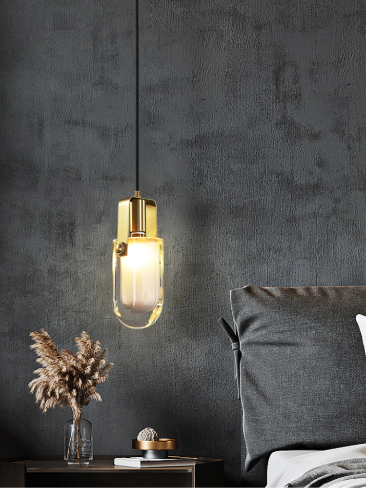 lustre en cristal cuivre design nordique pour intérieur élégant - vue 4 sur 7