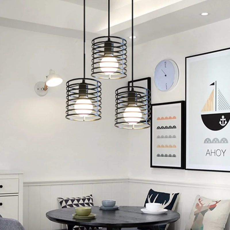 Suspension cylindrique Cage en fer