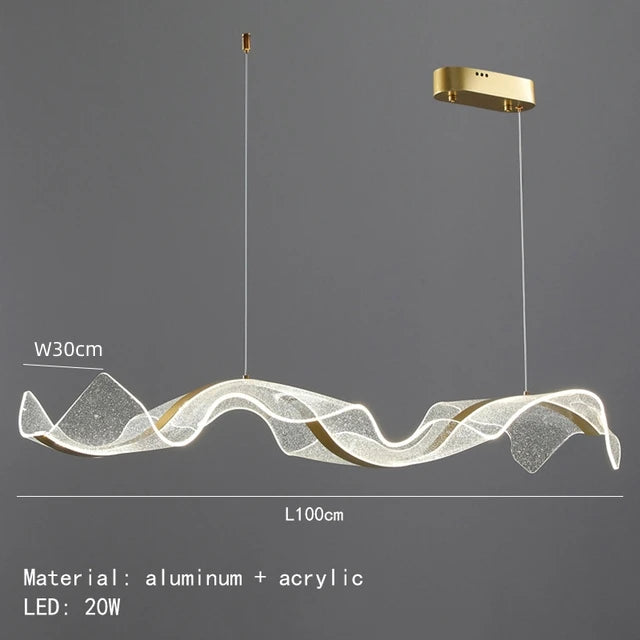 LED-Kronleuchter modernes Design für Innenräume höhenverstellbar aus transparentem Acryl