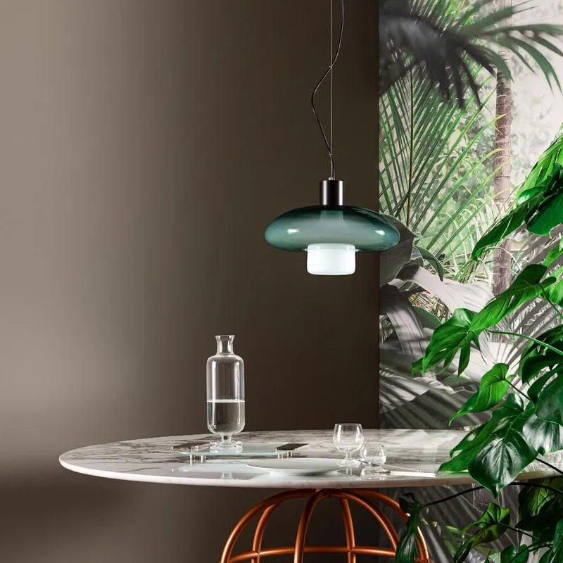 Italy Designer Glass Pendant Lamp Modern Ceiling Suspension Chandelier Hanging Light for Kitchen Island Dining Room - vue 3 sur 8