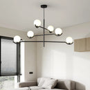 Moderner Design-Kronleuchter aus Glas mit Metallstruktur