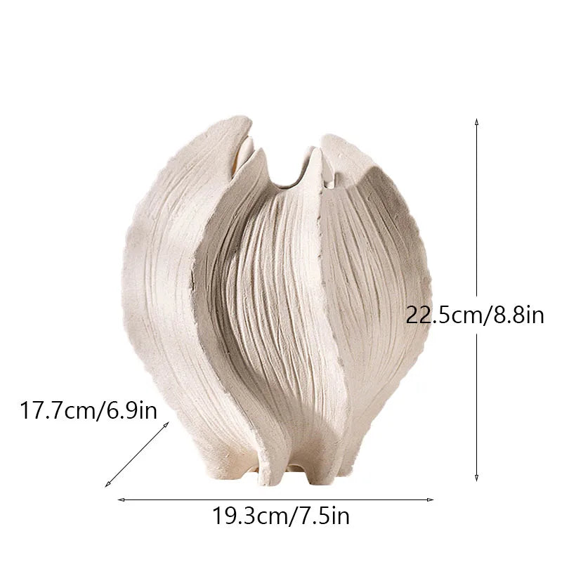 vase marin en céramique décoration nordique moderne fleurs séchées - vue 12 sur 14