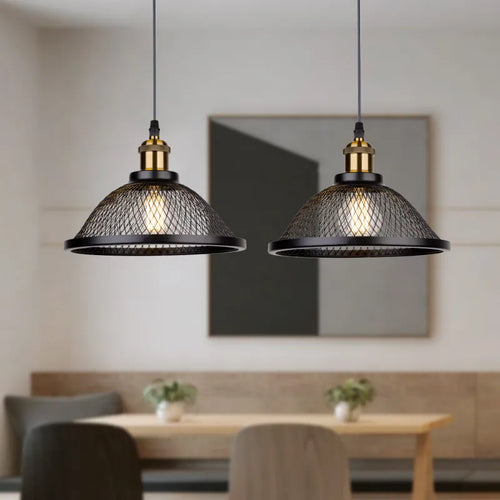 SANDYHA moderne créatif suspension rétro Style industriel grille lampes LED pour chambre chevet salle à manger décor lustres