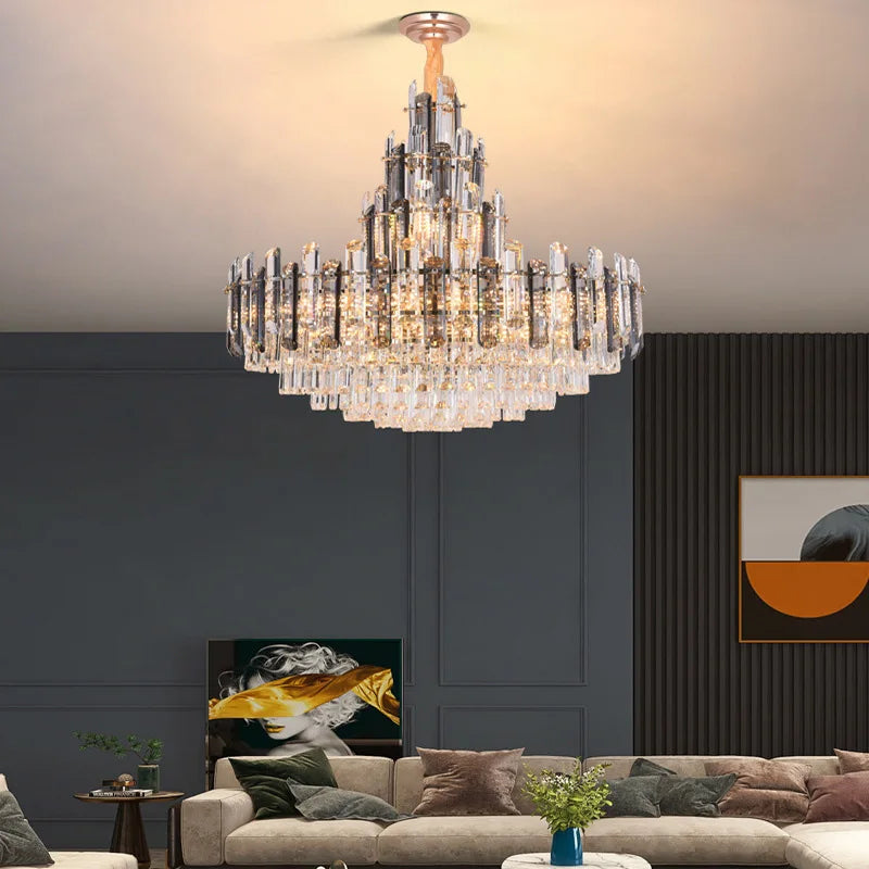 lustre suspendu en cristal à intensité variable design moderne