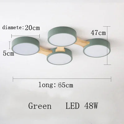 plafonnier moderne en bois avec éclairage led intérieur - vue 36 sur 36