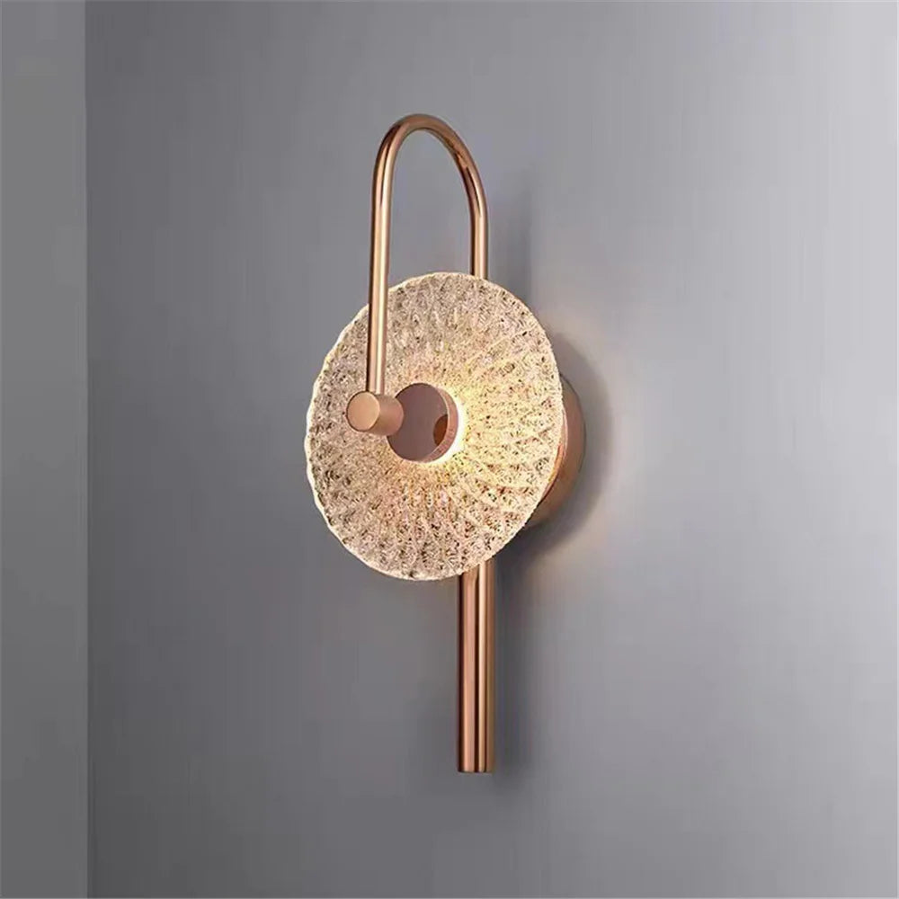 applique murale led ronde en verre de luxe pour éclairage artistique - vue 4 sur 7